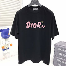 ディオール スーパーコピー 上質 シンプル ロゴ刺繍入り コットンジャージー Tシャツ dep77950