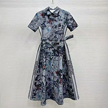 ディオール コピー Toile de Jouy柄 コットン 半袖シャツドレス 251R81B3802X1821