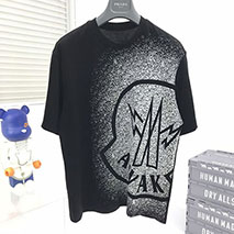 モンクレール 偽物 ブラック ロゴ コットン Tシャツ パロディ moi25790