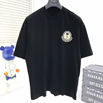 モンクレール 偽物 ブラック ロゴ コットン Tシャツ mob23849
