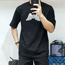 モンクレール コピー ブラック ロゴ コットン Tシャツ パロディ mog41867