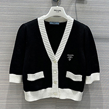 プラダ コピー クロップド コットン カーディガン puq39962