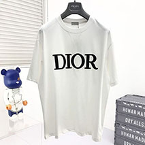 ディオール コピー 上質 シンプル ロゴ刺繍入り コットンジャージー Tシャツ dev15358