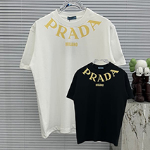 プラダ スーパーコピー ロゴエンブロイダリー コットン Tシャツ 2色 pul00446