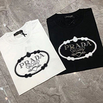 プラダ コピー ロゴTシャツ ユニセックス ホワイト ブラック pua92336
