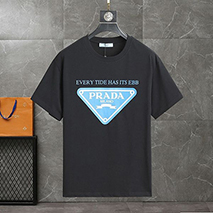 プラダ スーパーコピー シンプル 刺繍ロゴ コットン Ｔシャツ pus41255