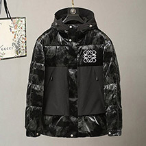 ロエベ コピー コットン フーデッド パファー ダウンジャケット low58287