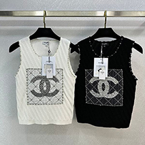 シャネル 偽物 ロゴ Tシャツ ベスト トップス 2色 shb86239