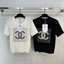 シャネル コピー ロゴ Tシャツ 半袖トップス 2色 shv43203