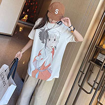 ロエベ コピー 千尋 オーバーサイズ エンブロイダリー Tシャツ (ヘンプ＆コットン)S928Y22X01