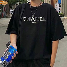 シャネル 偽物 コットン ロゴTシャツ shq96435