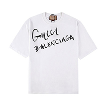 グッチ×バレンシアガ スーパーコピー ロゴ Tシャツ ホワイト guo12364