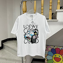 ロエベ 偽物 千と千尋の神隠し Tシャツ ブラック/ホワイト loo57295