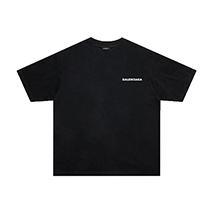 バレンシアガ 偽物 Tシャツ コットン ブラック 男女兼用 bap85221