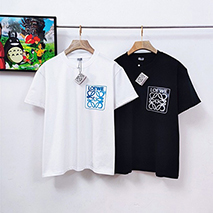 ロエベ コピー アナグラム フェイクポケット ロゴ コットン 半袖Tシャツ H526Y22X25