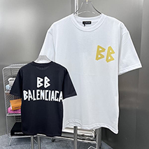 バレンシアガ 偽物 Tシャツ ユニセックス ロゴ 2色 bat96318
