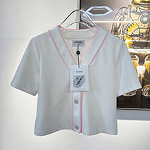 シャネル コピー シャツ CC ロゴ ブラウス 白 コットン shj73210