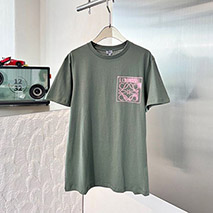ロエベ 偽物 アナグラム ロゴ コットン 半袖Tシャツ lon28914