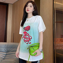 ロエベ コピー マルチカラー グラフィック コットン Tシャツ lod79186