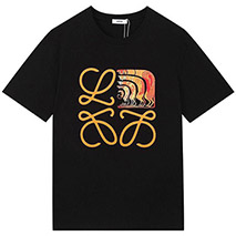 ロエベ 偽物 Tシャツ アナグラム ブローチプリント 半袖 lod38864