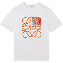 ロエベ 偽物 Tシャツ アナグラム ブローチプリント 半袖 lou17893
