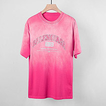 バレンシアガ 偽物 ロゴダメージブラックコットン クルーネックTシャツ bay66893