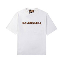 バレンシアガ コピー ×グッチ ブラウンロゴ ホワイトTシャツ guw80192
