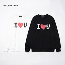 バレンシアガ スーパーコピー パーカー Love プリント フーディ ブラック bat73827