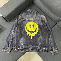 バレンシアガ コピー Drip Peace Large Fit ジャケット ストーンウォッシュ ブラックデニム bau61029