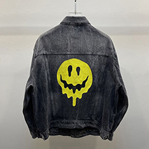 バレンシアガ 偽物 Drip Peace Large Fit ジャケット ストーンウォッシュ ブラックデニム 657607TBP471090