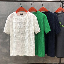 フェンディ 偽物 FFロゴ モノグラム ブラック Tシャツ 3色 few32608