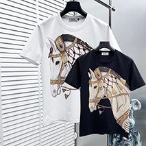 エルメス スーパーコピー 半袖 Tシャツ H刺繍 コットン 2色 ery35709