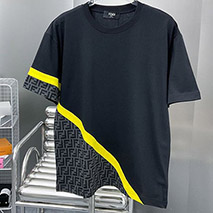 フェンディ コピー ブラックジャージー Tシャツ fed37488
