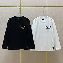 フェンディ コピー アジュール刺繍FF 長袖クルーネックＴシャツ 2色 fer21952