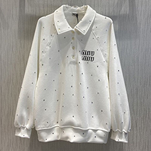 ミュウミュウ 偽物 トレーナー 刺繍入りコットンスウェット myo80276