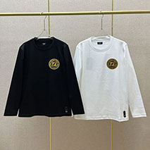 フェンディ コピー アジュール刺繍FF 長袖クルーネック Tシャツ 2色 fee86210