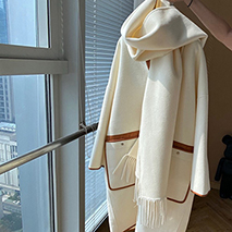エルメス スーパーコピー 2021FW 雑誌掲載 コート カシミヤ ノーカラー ブラウン era05924