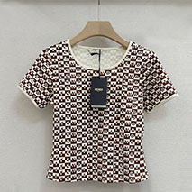 フェンディ 偽物 FFカーリグラフィ コットンジャージー Tシャツ feq67325