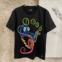 フェンディ コピー クルーネックロゴジャージーTシャツ few05695