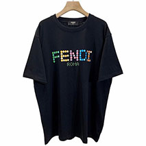 フェンディ コピー クルーネックロゴジャージー Tシャツ fez81956