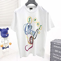 フェンディ コピー クルーネックロゴジャージーTシャツ fev51967
