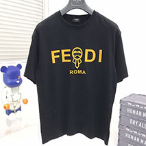 フェンディ 偽物 クルーネックロゴジャージー Tシャツ fes50374