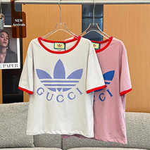 アディダス×グッチ コピー コットン ジャージ Tシャツ 2色 702612XJEB15939