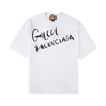 グッチ コピー ×バレンシアガ ロゴ Tシャツ ホワイト guo12364