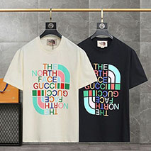 ノースフェイス×グッチ スーパーコピー ロゴ コットン Tシャツ 2色 guz86483