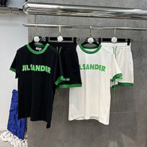 ジルサンダー スーパーコピー コットン ロゴTシャツ 上下セット 2色 Jig38561