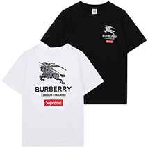 シュプリーム × バーバリー 偽物 ボックス ロゴ Tシャツ 2色 Bad48161