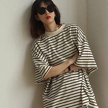 ジルサンダー 偽物 半袖ストライプTシャツ バックロゴ入り Jiy97640