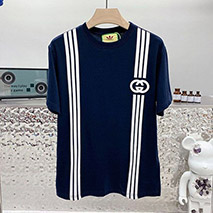 アディダス xグッチ コピー 3ストライプジャカード Tシャツ gup84774