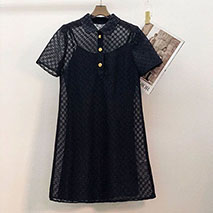 グッチ コピー GGモチーフを刺しゅうしたチュールワンピース guu47995